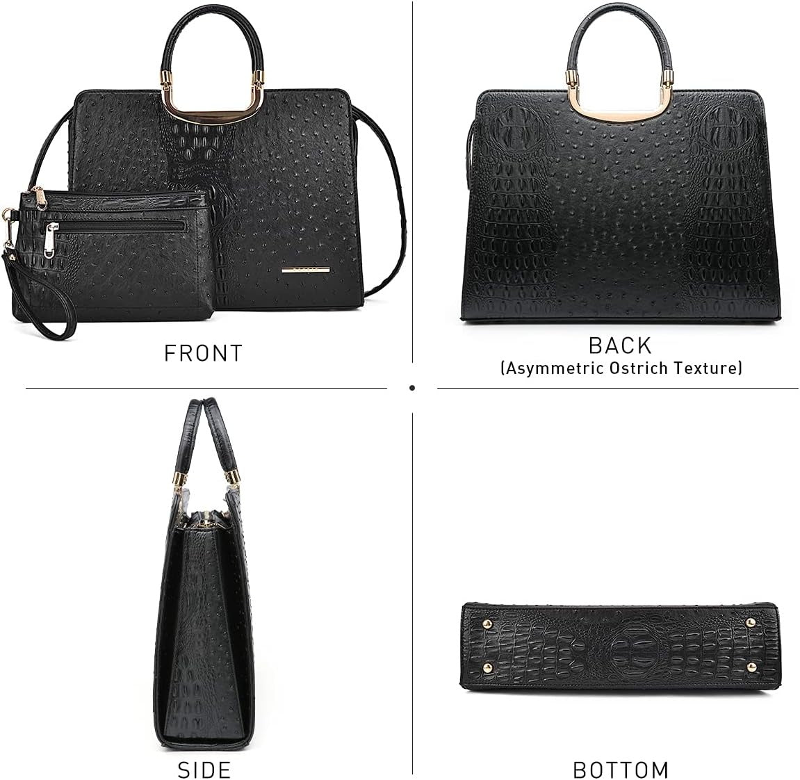 Womens Handbag Top Handle Shoulder Bag Tote Satchel Purse Work Bag with Matching Wallet