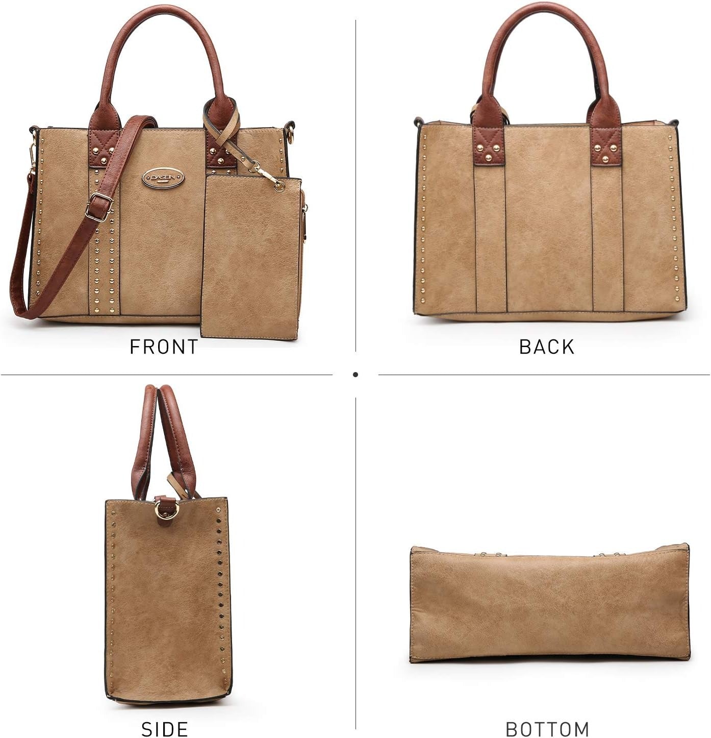Purses Handbags for Women Tote Wallet Set Top Handle Satchel Shoulder Hobo Bag 3pcs