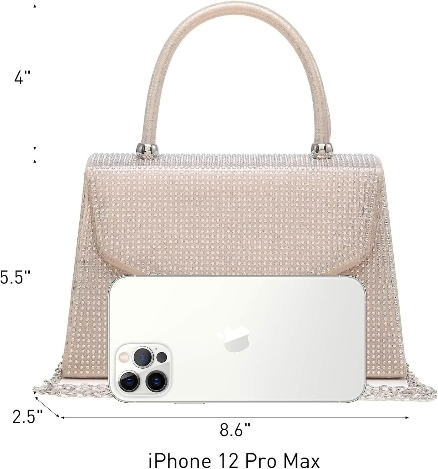 Women's Evening Bag Party Clutches Wedding Purses Cocktail Prom Handbags with Frosted Glittering