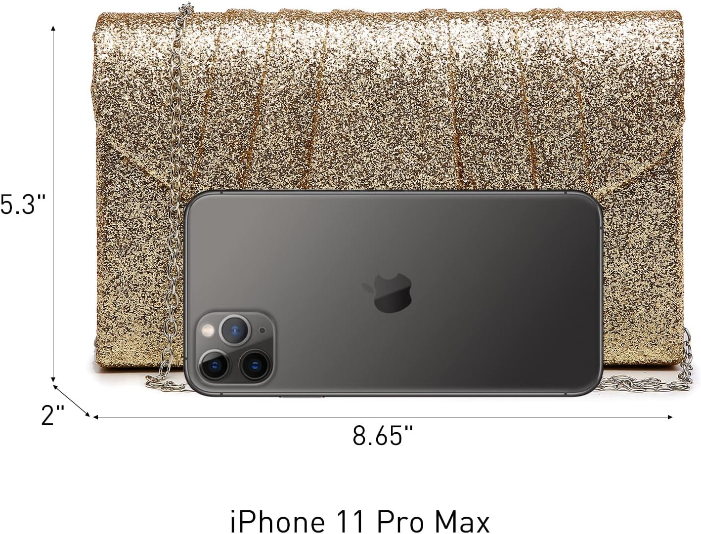 Women's Evening Bag Pleated Envelope Clutch Handbag Wedding Party Bridal Purse