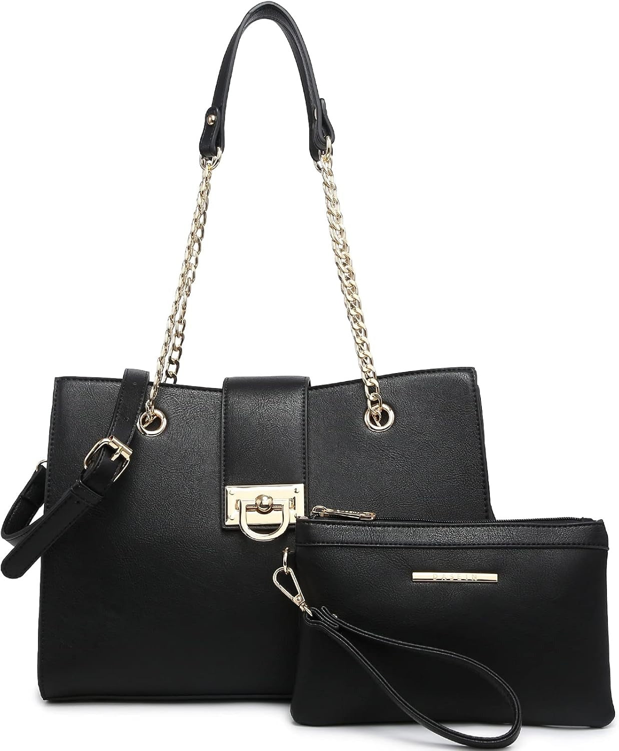 Leather Handbag Tote Hobo Bag for Women Shoulder Purse Top Handle Satchel Bag with Matching Clutch