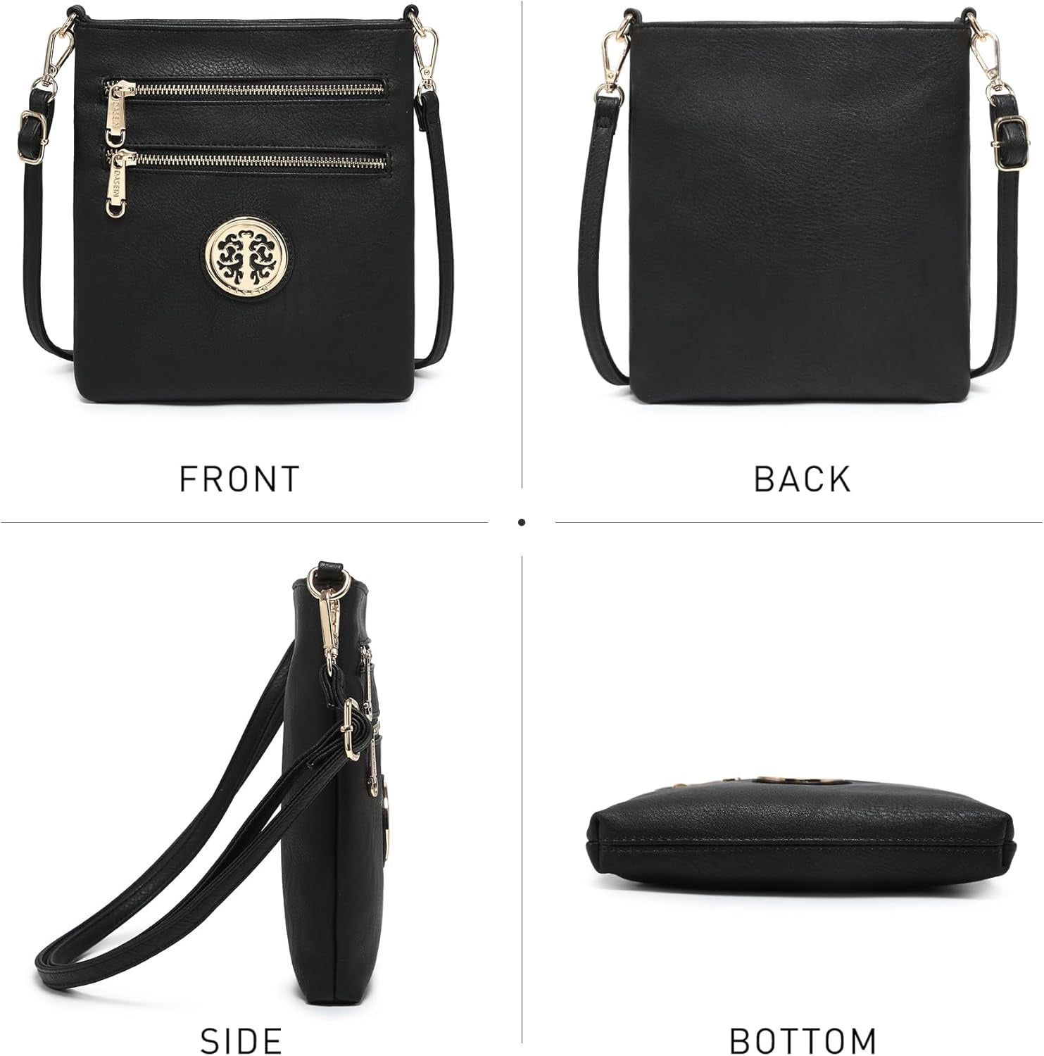 Women Small Crossbody Bag Lightweight Shoulder Purses Multi Zipper Pockets Phone Purse Handbag