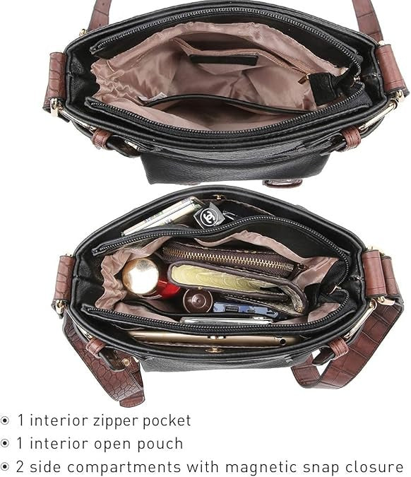 Women Lightweight Crossbody Bags Soft Vegan Leather Messenger Bag Shoulder Bag Travel Purse