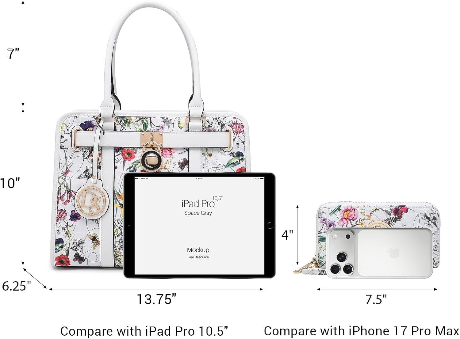 Handbags Purses Set for Women Top Handle Satchel Shoulder Bags Large Work Tote Bag with Matching Wallet