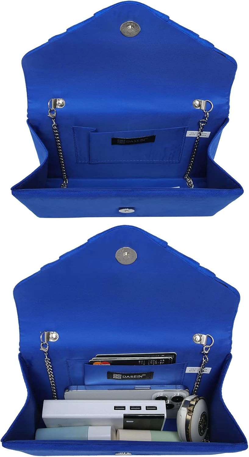 Women's Evening Bag Pleated Envelope Clutch Handbag Wedding Party Bridal Purse