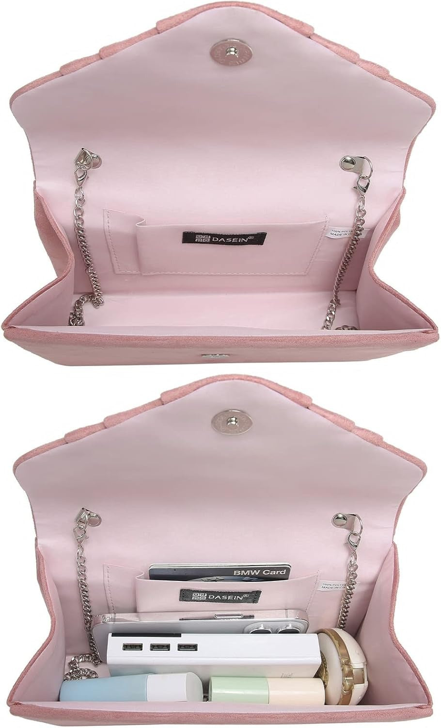 Women's Evening Bag Pleated Envelope Clutch Handbag Wedding Party Bridal Purse