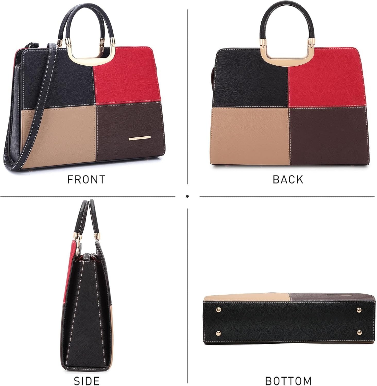 Womens Handbag Top Handle Shoulder Bag Tote Satchel Purse Work Bag with Matching Wallet