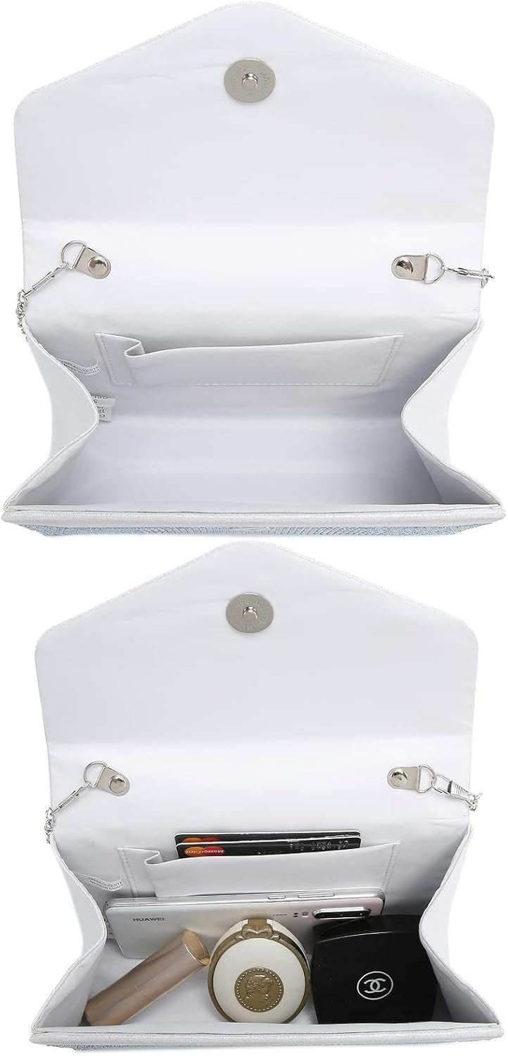 Women's Evening Bag Party Clutches Wedding Purses Cocktail Prom Handbags with Frosted Glittering