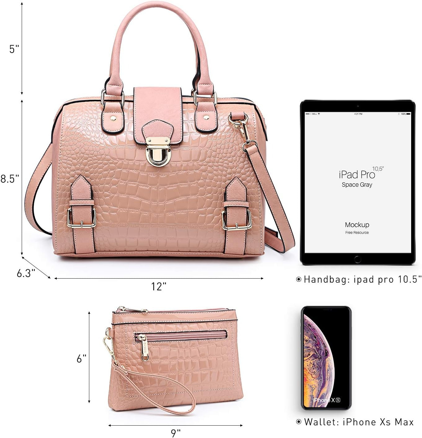 Women Barrel Handbags Fashion Satchel Bags Top Handle Shoulder Purses Vegan Leather Work Tote