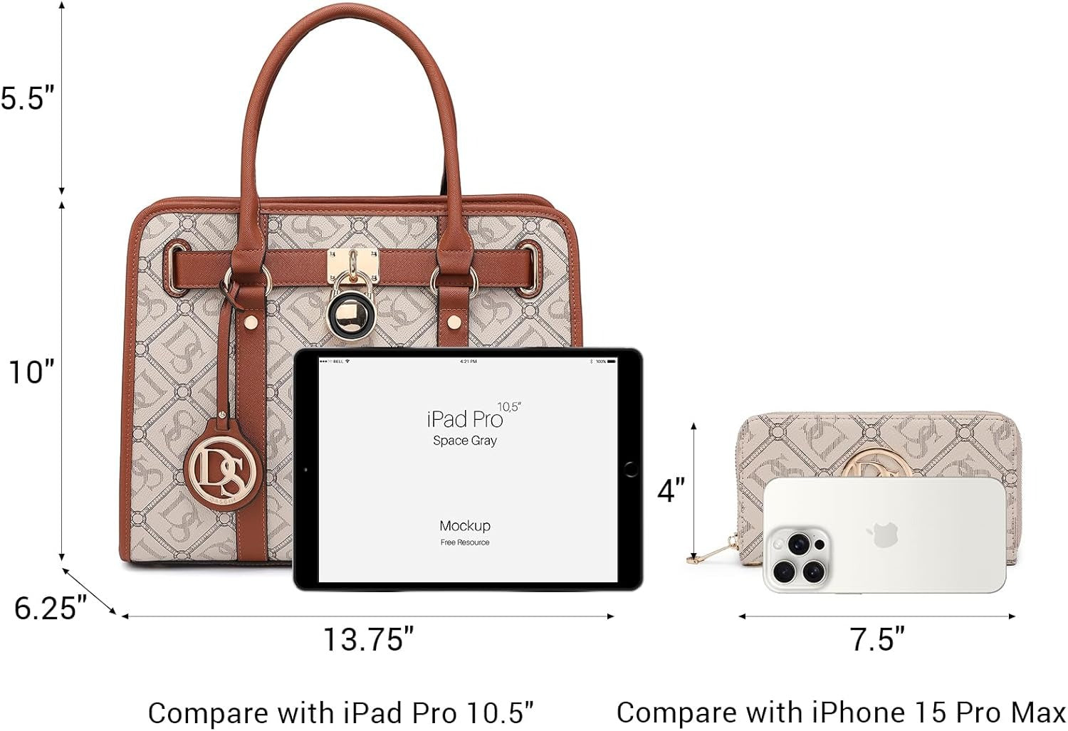 Handbags Purses Set for Women Top Handle Satchel Shoulder Bags Large Work Tote Bag