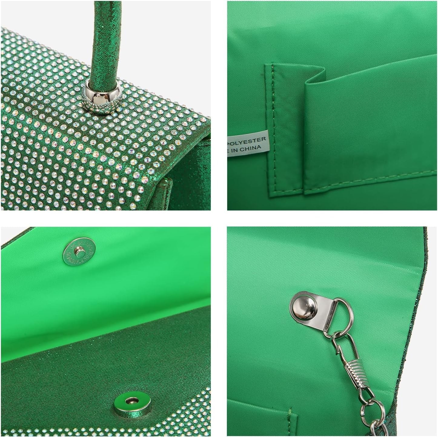 Women's Evening Bag Party Clutches Wedding Purses Cocktail Prom Handbags with Frosted Glittering