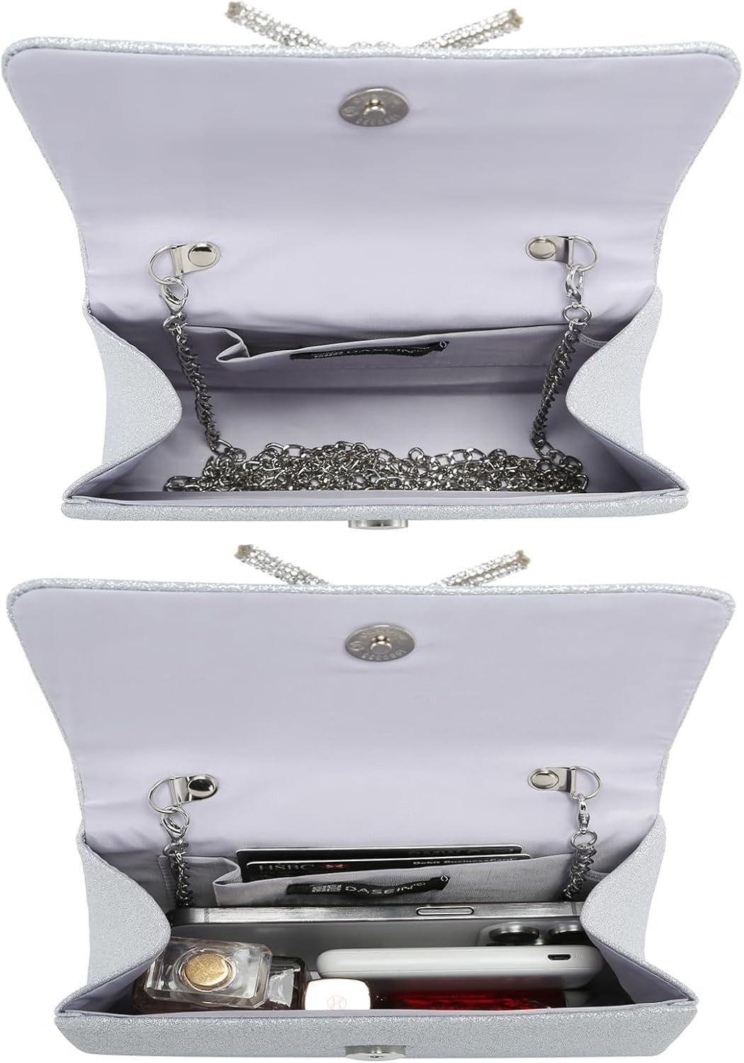 Women's Evening Bag Party Clutches Wedding Purses Cocktail Prom Handbags with Frosted Glittering