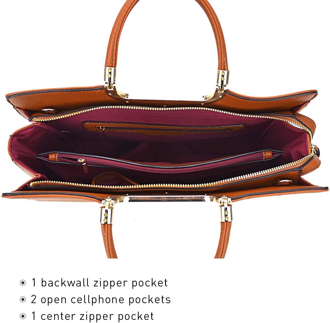 Womens Handbag Top Handle Shoulder Bag Tote Satchel Purse Work Bag with Matching Wallet