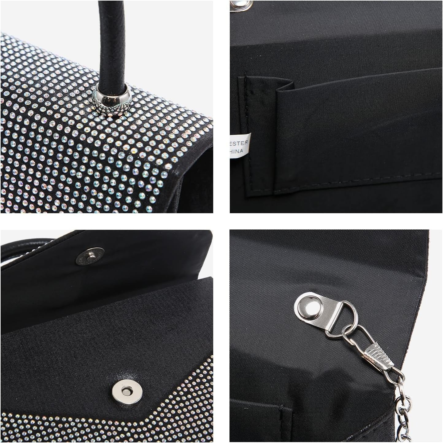 Women's Evening Bag Party Clutches Wedding Purses Cocktail Prom Handbags with Frosted Glittering