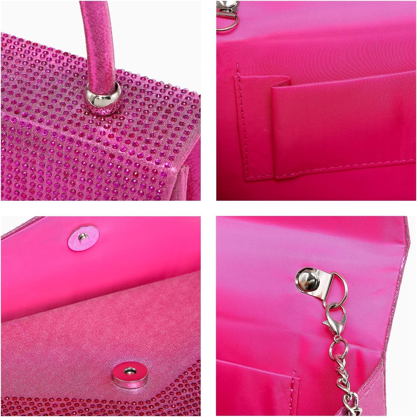 Women's Evening Bag Party Clutches Wedding Purses Cocktail Prom Handbags with Frosted Glittering