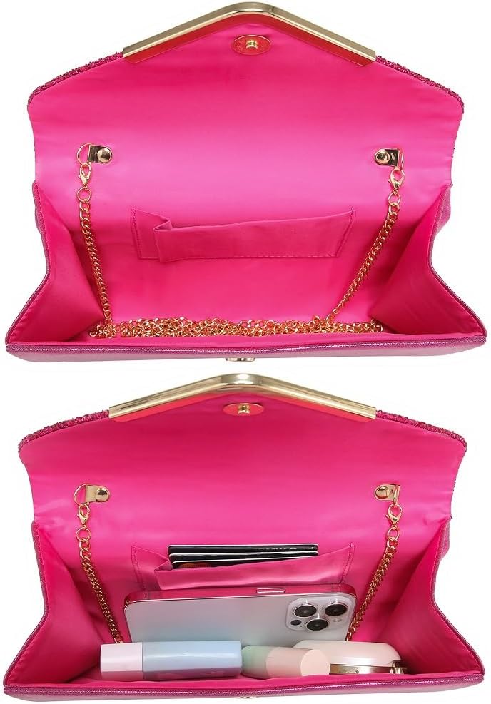 Women Evening Bags Formal Clutch Purses for Wedding Party Prom Handbags with Shoulder Strap and Glitter Flap | Formal, Wedding Party, Prom, with Shoulder Strap, Glitter Flap, Formal
