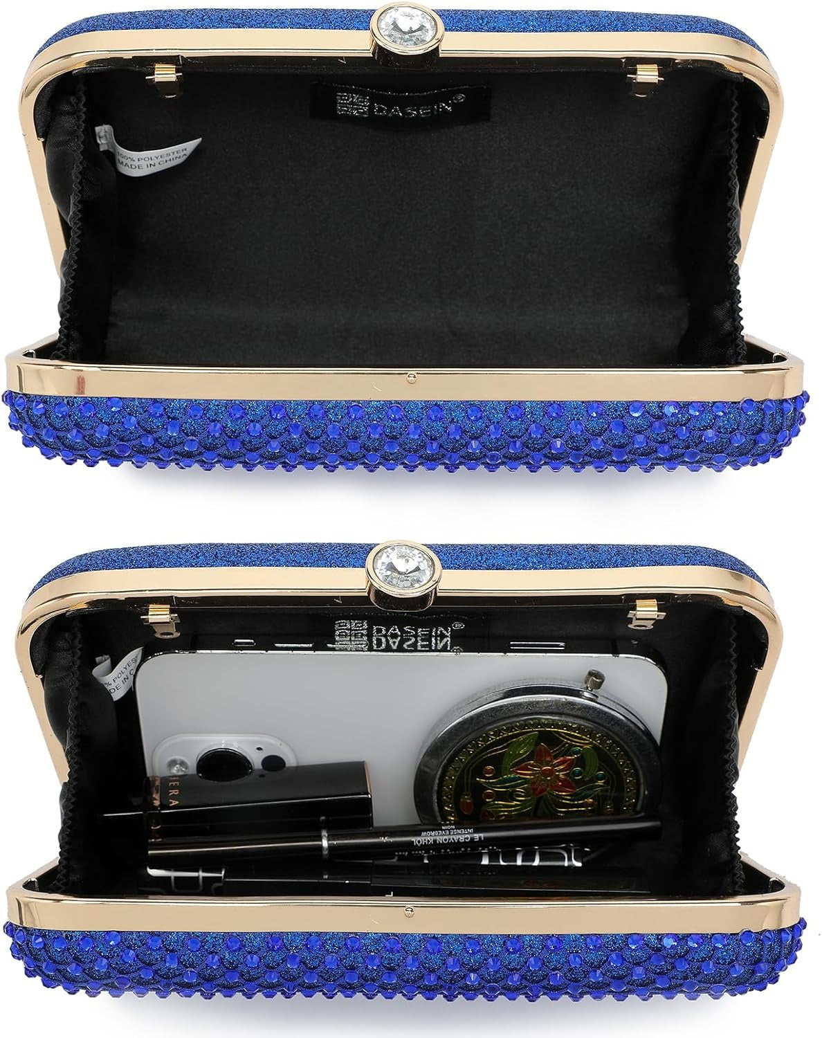 Womens Rhinestone Clutch Purse Sparkling Evening Bag with Crystal Clasp for Formal Prom Party Wedding