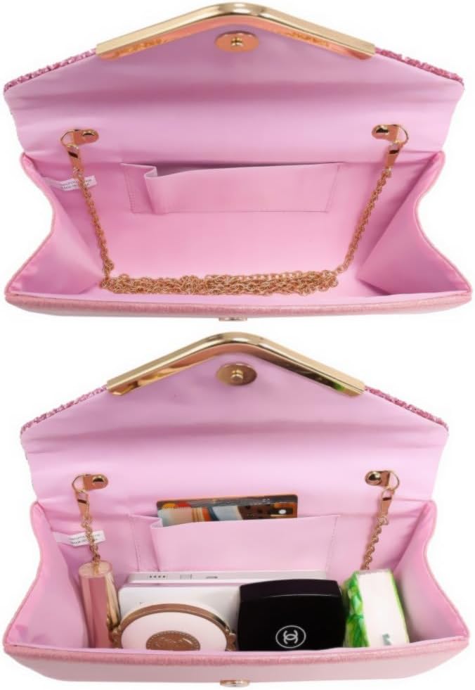 Women Evening Bags Formal Clutch Purses for Wedding Party Prom Handbags with Shoulder Strap and Glitter Flap | Formal, Wedding Party, Prom, with Shoulder Strap, Glitter Flap, Formal