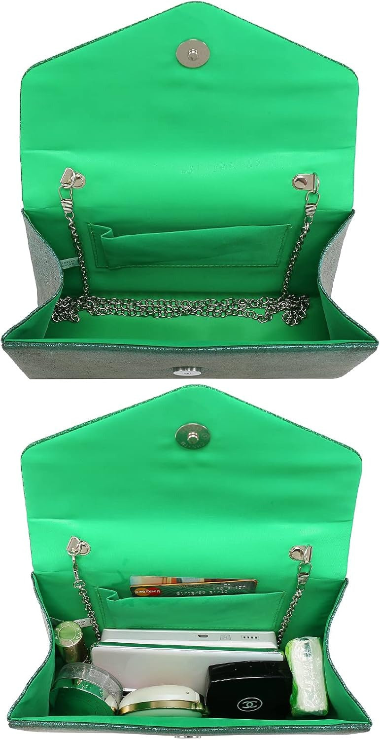 Women's Evening Bag Party Clutches Wedding Purses Cocktail Prom Handbags with Frosted Glittering