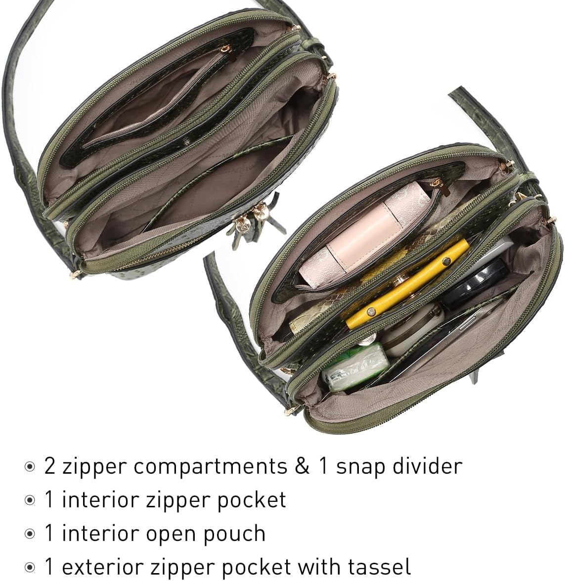 Women Tassel Zipper Pocket Crossbody Bag Shoulder Purse Fashion Travel Bag