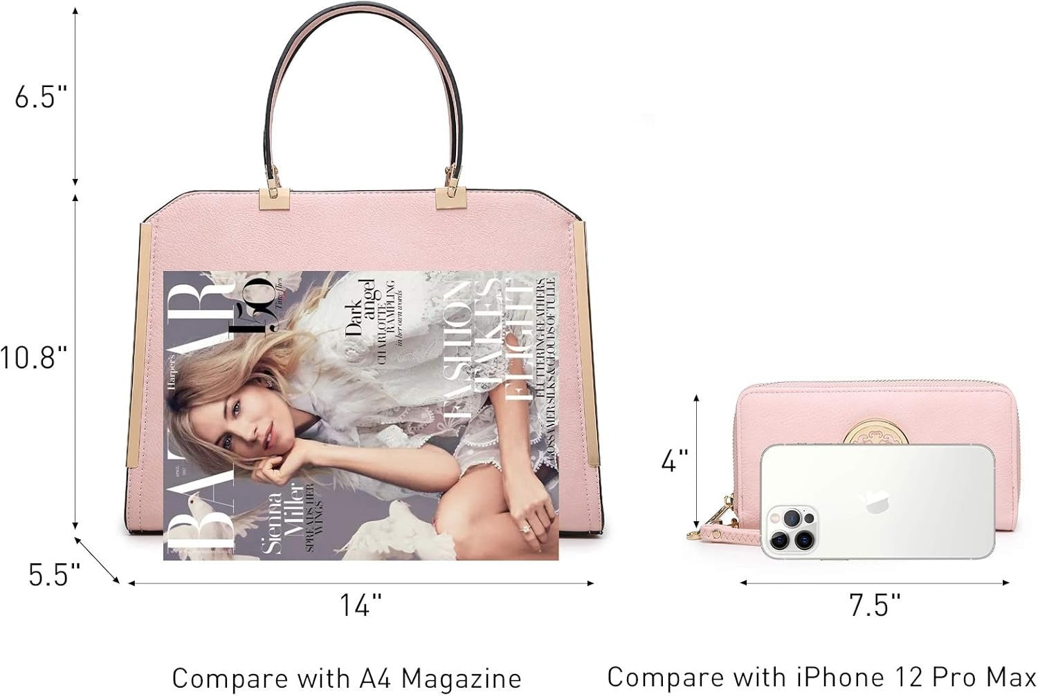 Women Purses and Handbags Top Handle Satchel Bags Large Shoulder Work Bag Tote with Wallet