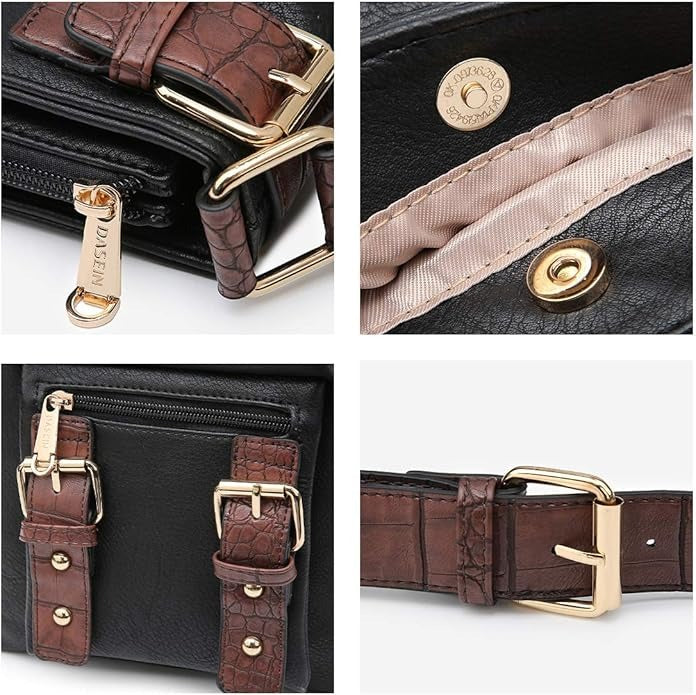 Women Lightweight Crossbody Bags Soft Vegan Leather Messenger Bag Shoulder Bag Travel Purse