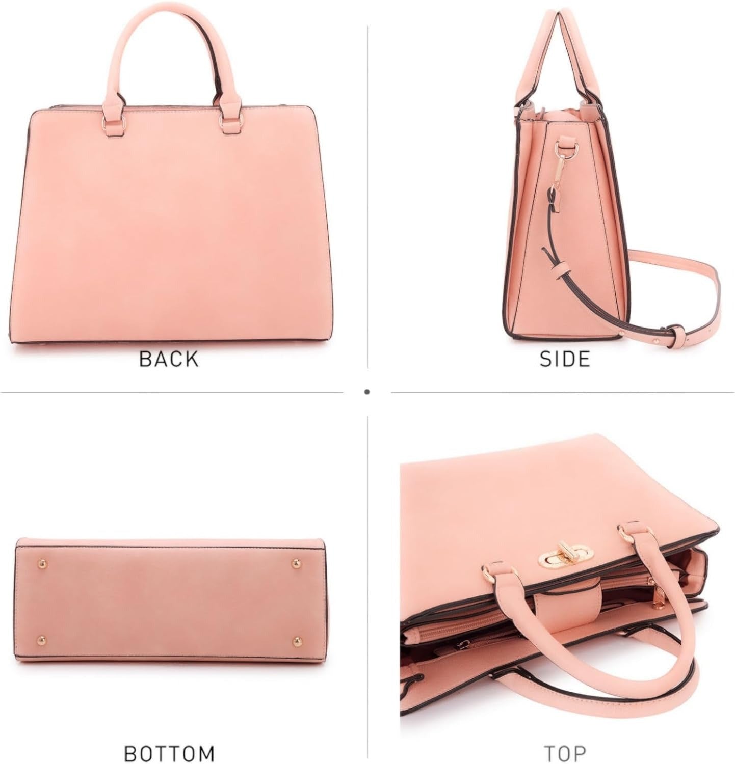 Women Handbags Purses Ladies Work Purse Satchel Tote Top Handle Shoulder Bags with Matching Clutch
