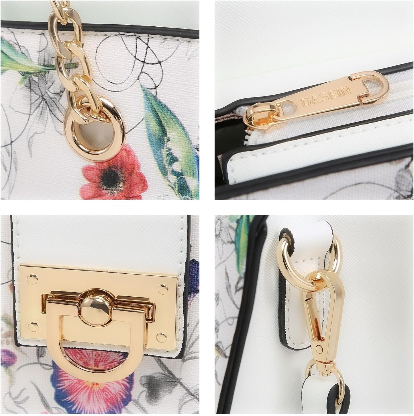 Leather Handbag Tote Hobo Bag for Women Shoulder Purse Top Handle Satchel Bag with Matching Clutch