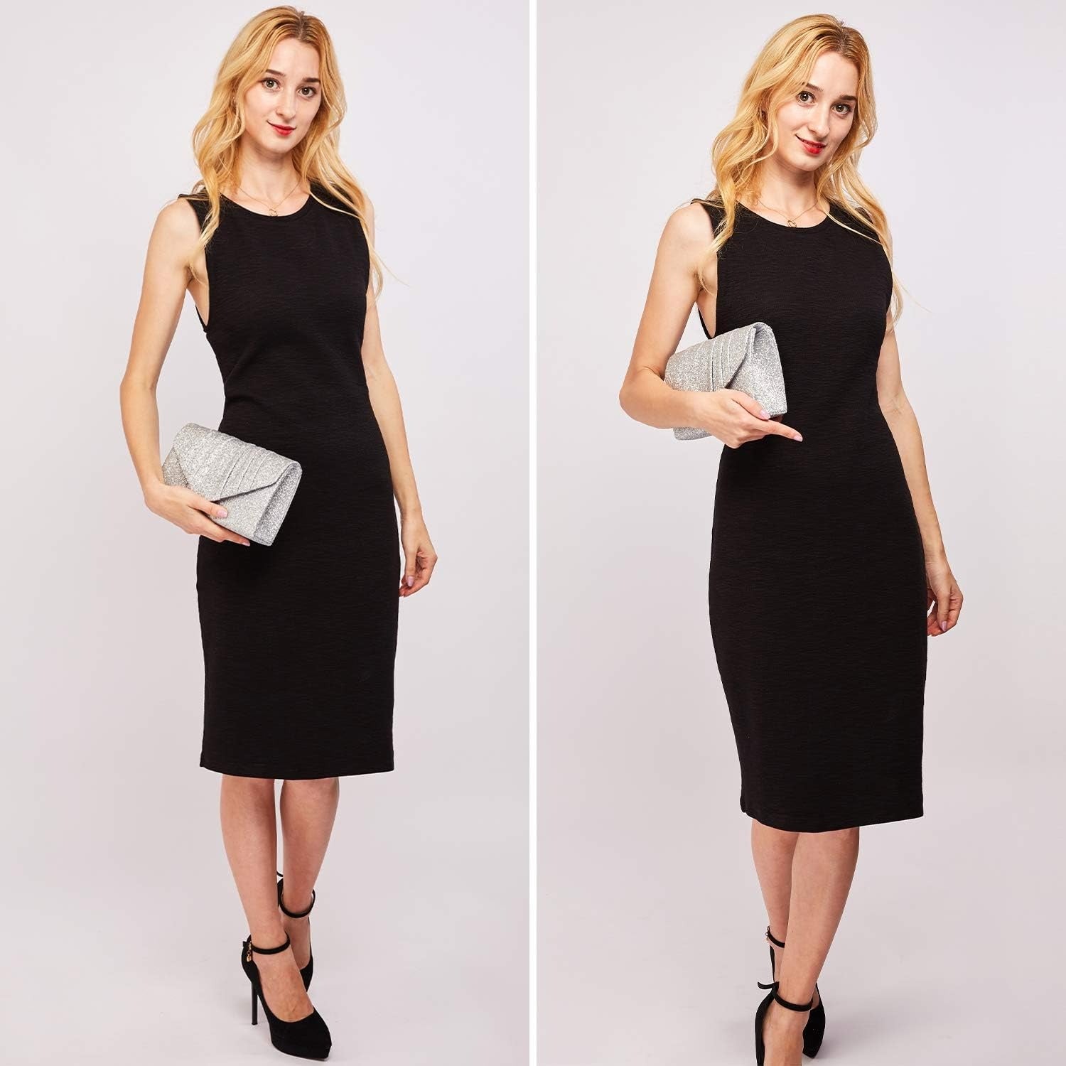 Women's Evening Bag Pleated Envelope Clutch Handbag Wedding Party Bridal Purse