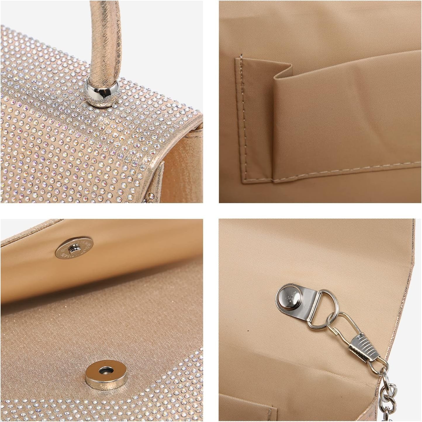 Women's Evening Bag Party Clutches Wedding Purses Cocktail Prom Handbags with Frosted Glittering