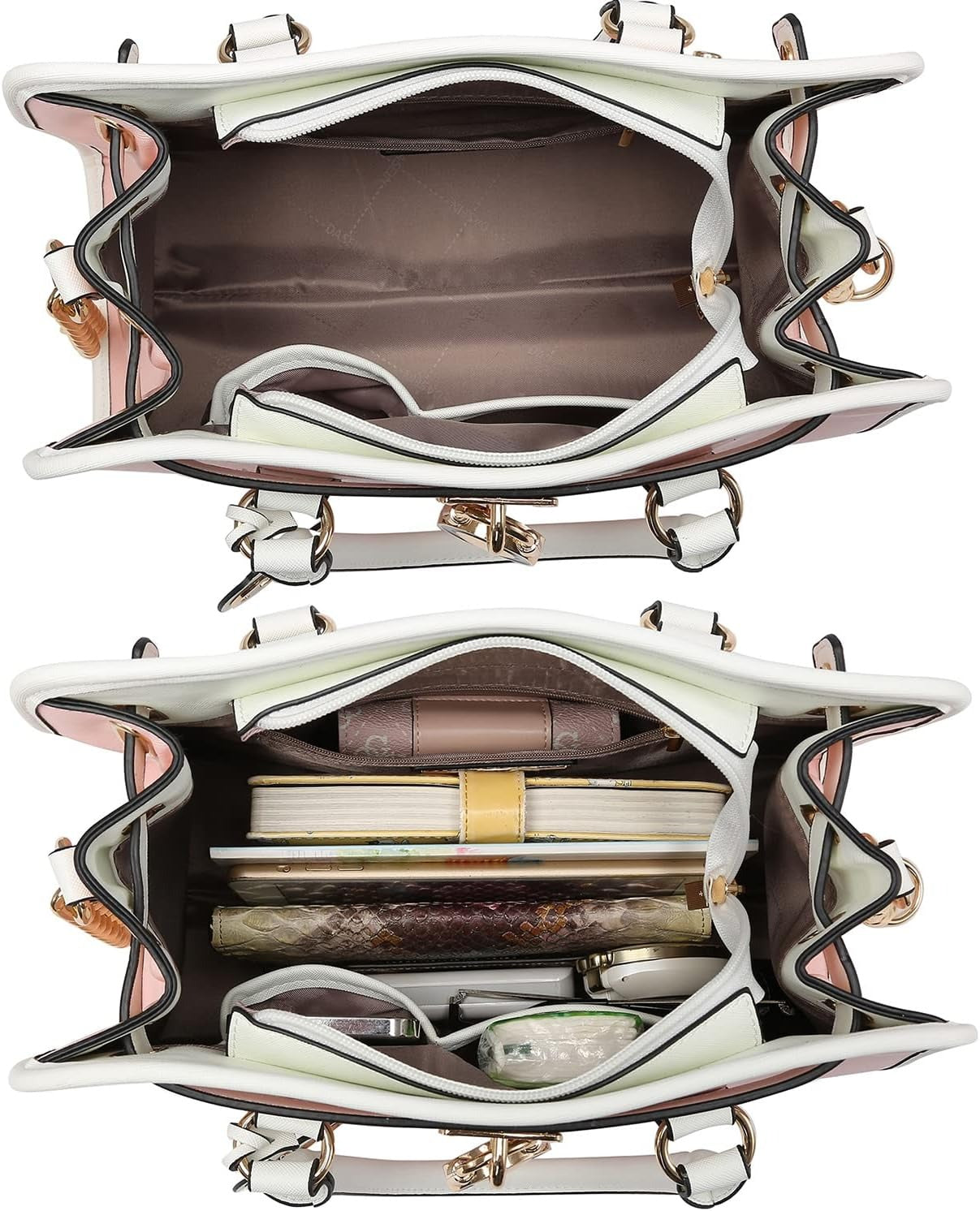Women Handbags Top Handle Satchel Purse Shoulder Bag Hobo Bag Work Bag Set 2pcs