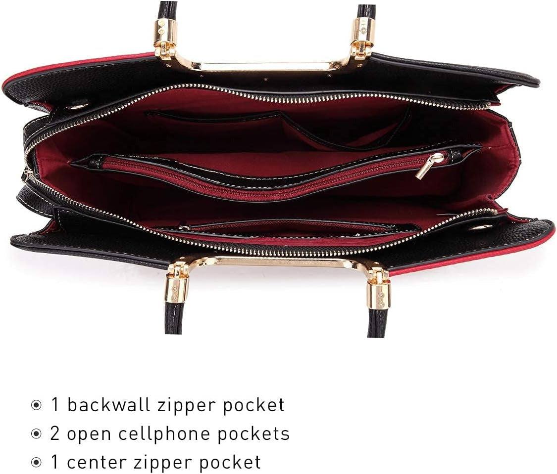 Womens Handbag Top Handle Shoulder Bag Tote Satchel Purse Work Bag with Matching Wallet