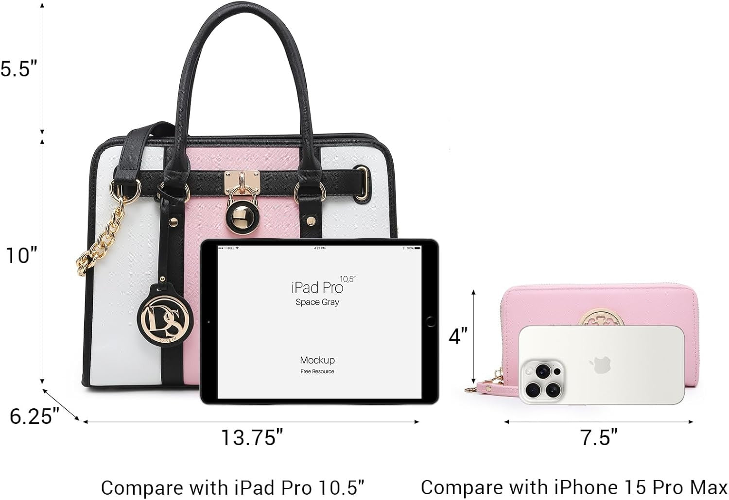 Handbags Purses Set for Women Top Handle Satchel Shoulder Bags Large Work Tote Bag with Matching Wallet