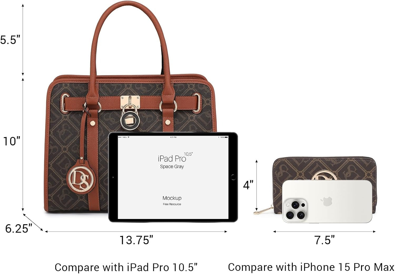 Handbags Purses Set for Women Top Handle Satchel Shoulder Bags Large Work Tote Bag