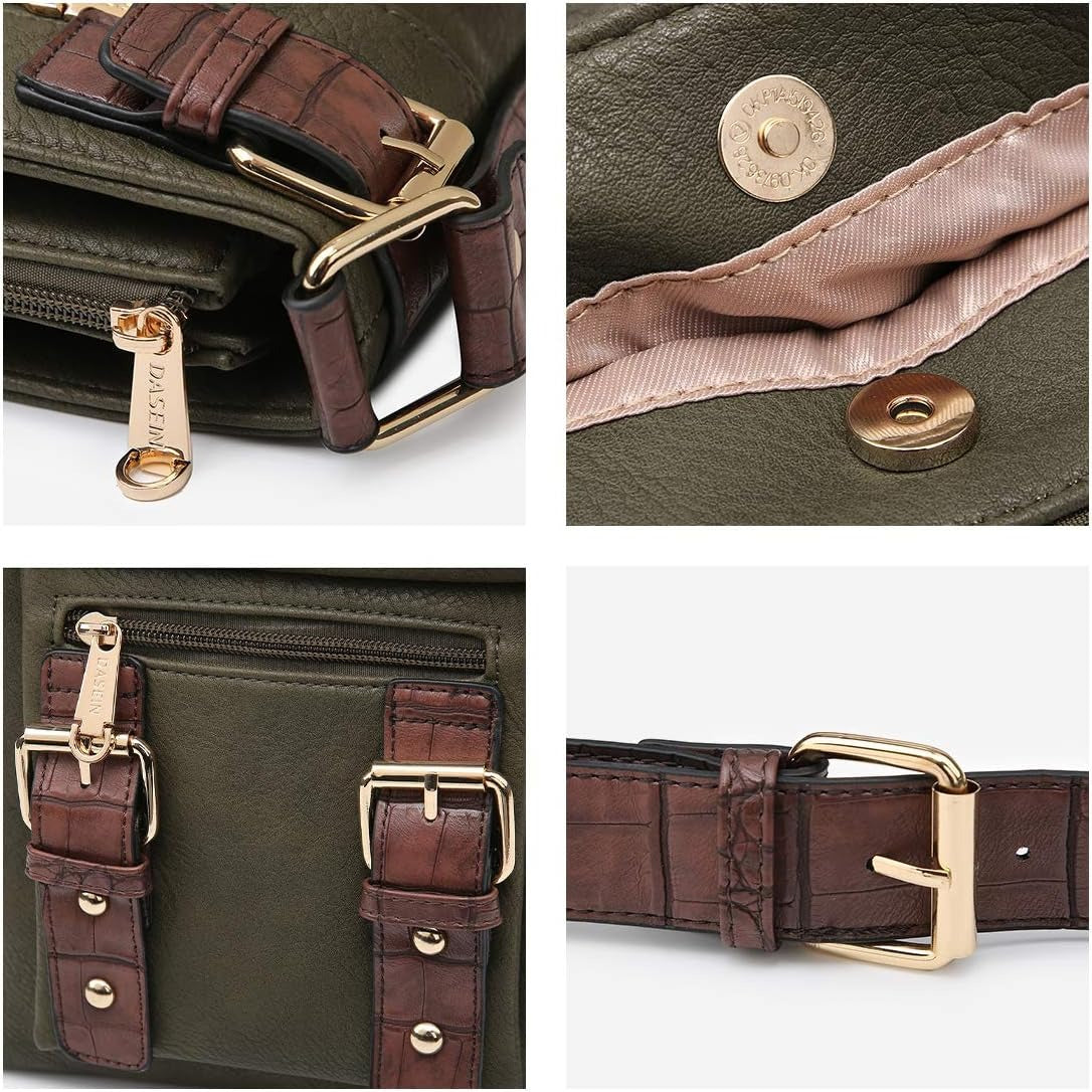Women Lightweight Crossbody Bags Soft Vegan Leather Messenger Bag Shoulder Bag Travel Purse
