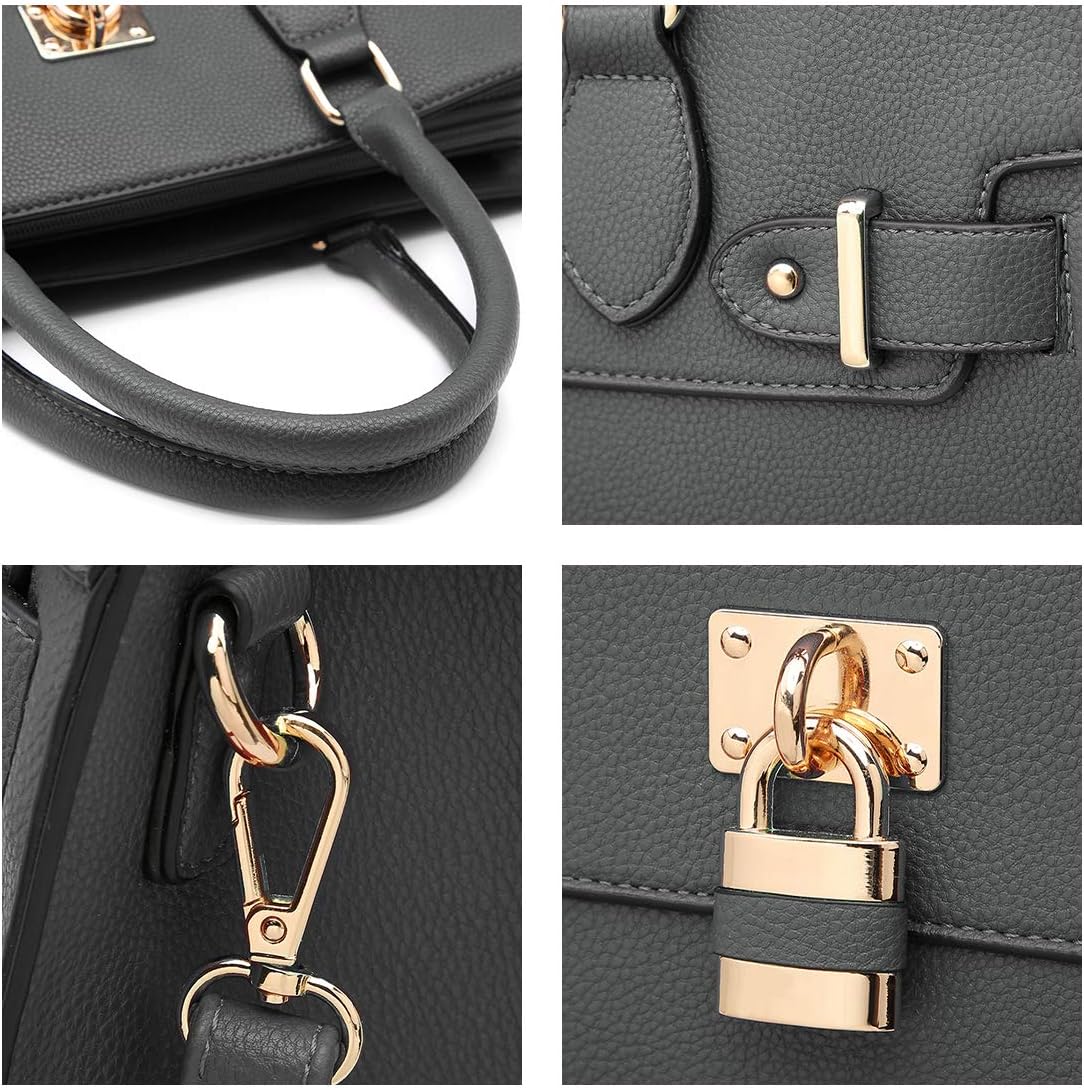 Women Handbags and Purses Ladies Shoulder Bag Top Handle Satchel Tote Work Bag with Matching Clutch