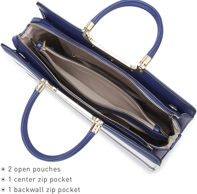 Womens Handbag Top Handle Shoulder Bag Tote Satchel Purse Work Bag with Matching Wallet