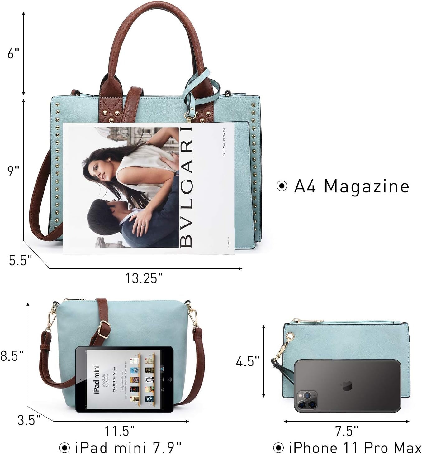 Purses Handbags for Women Tote Wallet Set Top Handle Satchel Shoulder Hobo Bag 3pcs