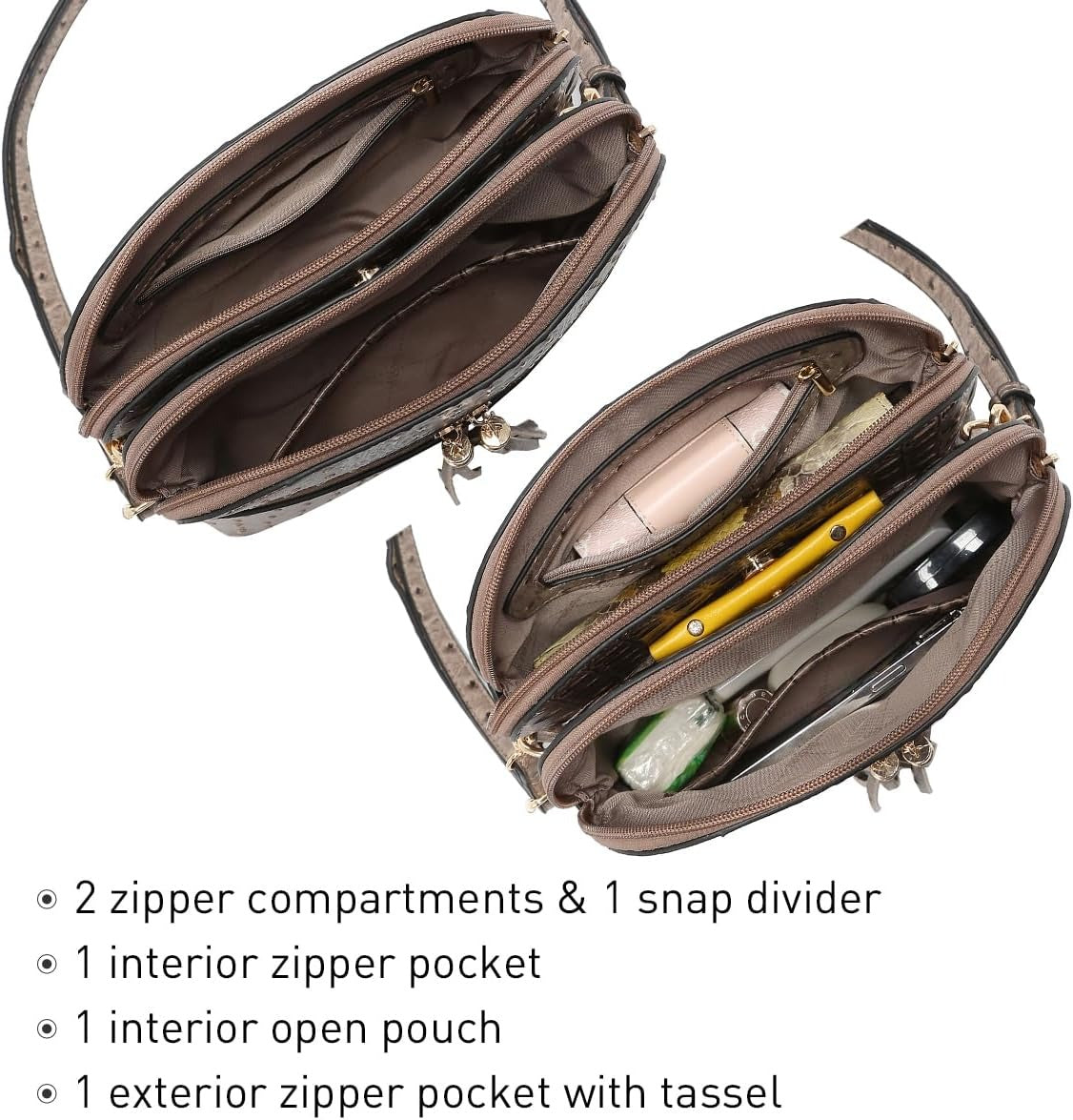Women Tassel Zipper Pocket Crossbody Bag Shoulder Purse Fashion Travel Bag