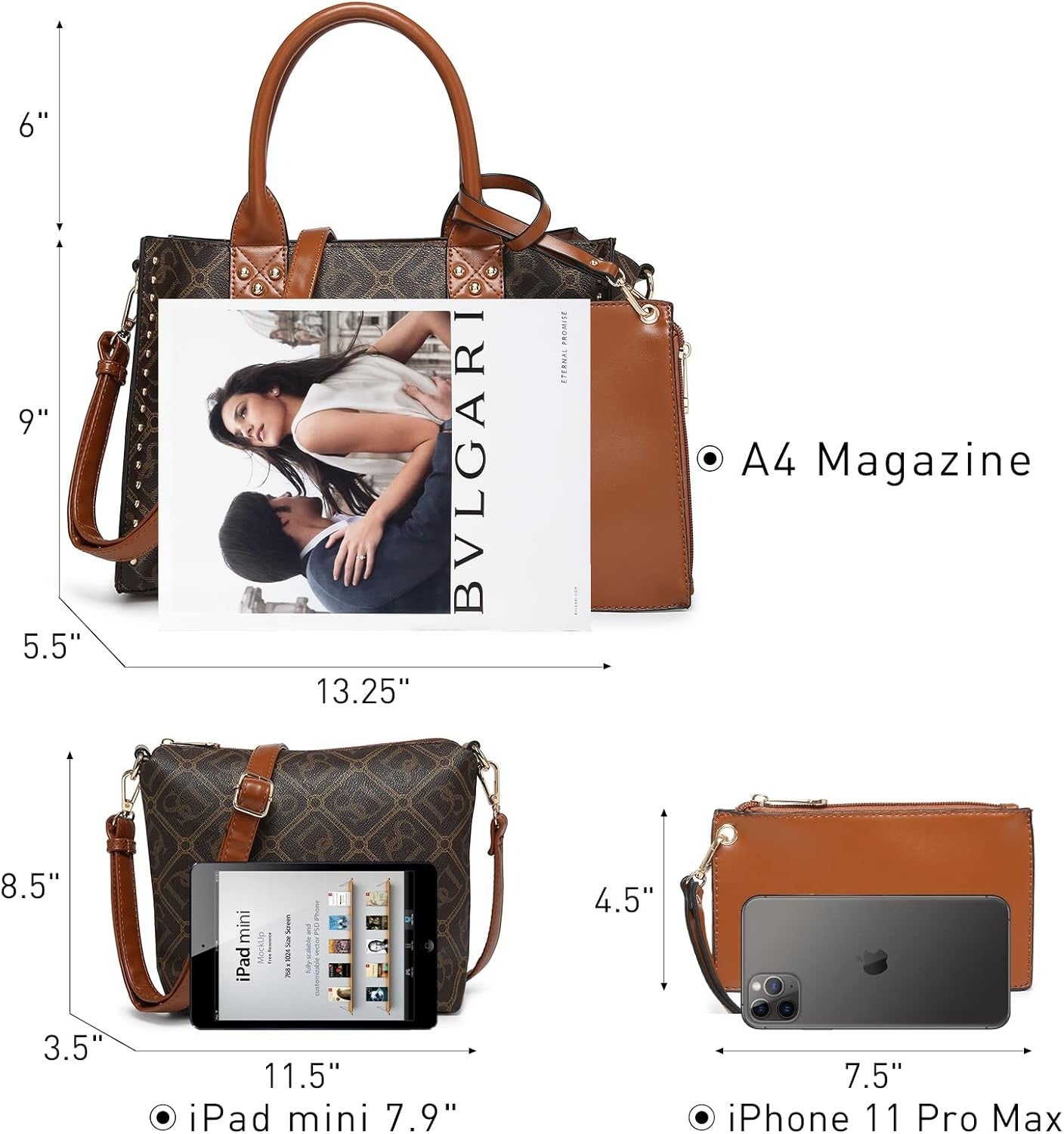 Purses Handbags for Women Tote Wallet Set Top Handle Satchel Shoulder Hobo Bag