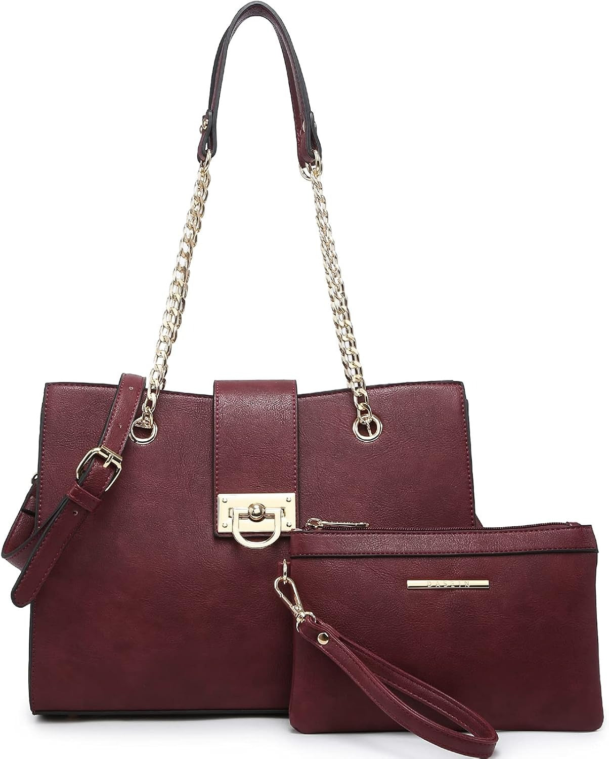 Leather Handbag Tote Hobo Bag for Women Shoulder Purse Top Handle Satchel Bag with Matching Clutch