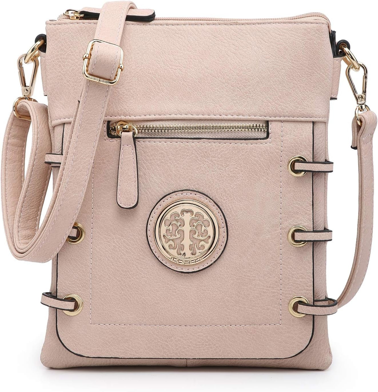 Women Lightweight Shoulder Purse Soft PU Leather Crossbody Bag Multi Pocket Travel Purses with Double Zipper