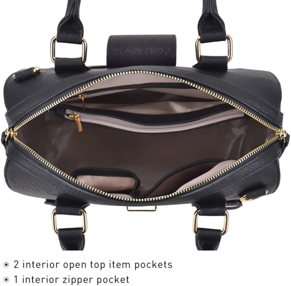 Women Barrel Handbags Fashion Satchel Bags Top Handle Shoulder Purses Vegan Leather Work Tote