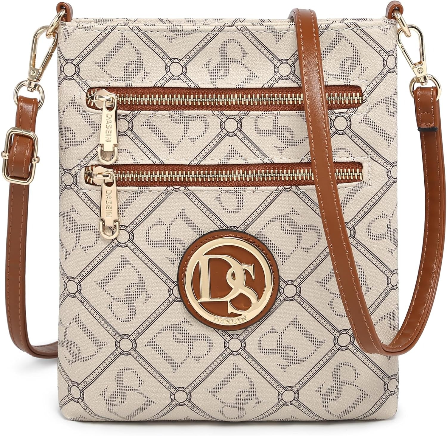 Women Small Crossbody Bag Lightweight Shoulder Purses Multi Zipper Pockets Phone Purse Handbag