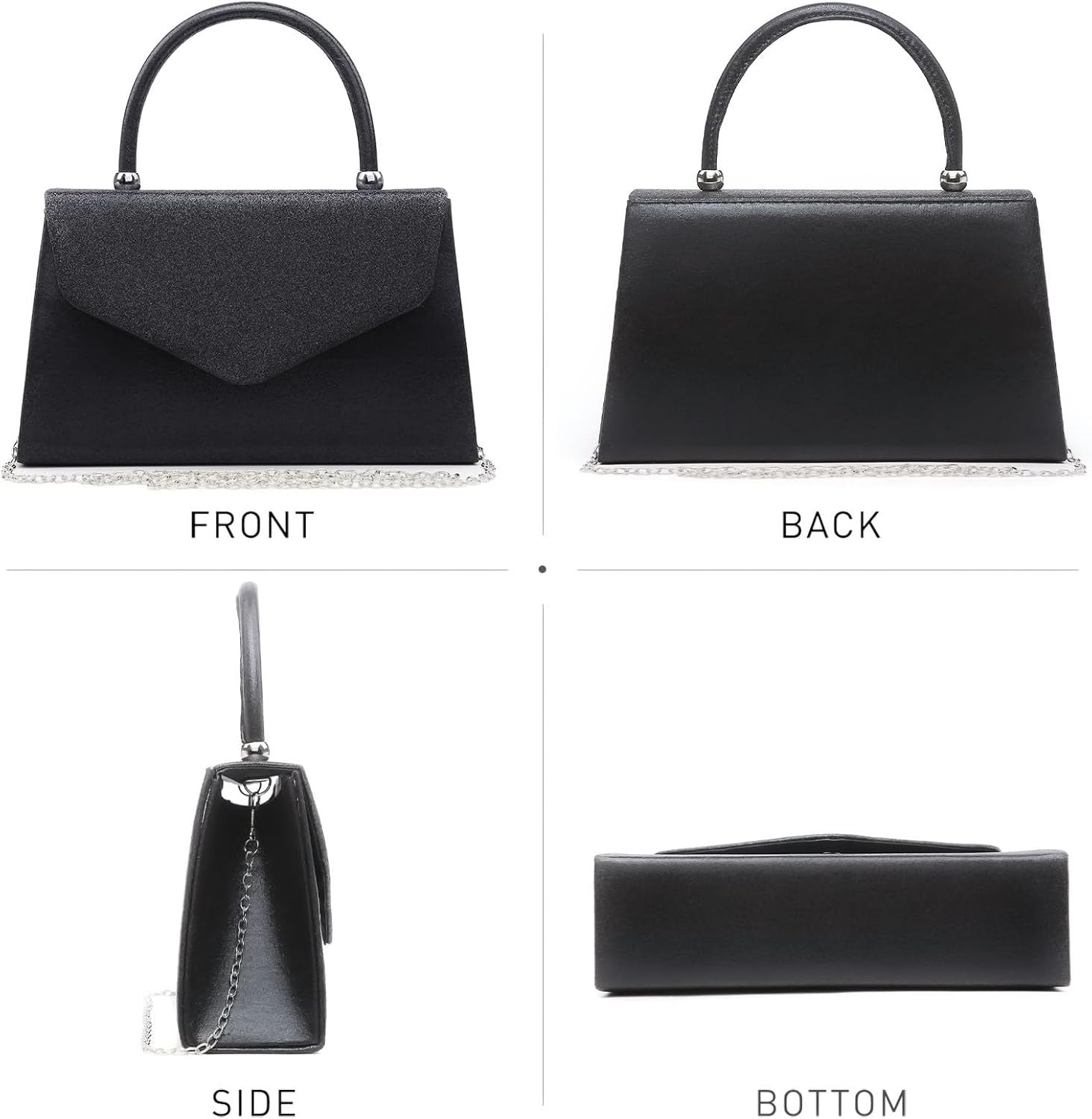 Women's Evening Bag Party Clutches Wedding Purses Cocktail Prom Handbags with Frosted Glittering