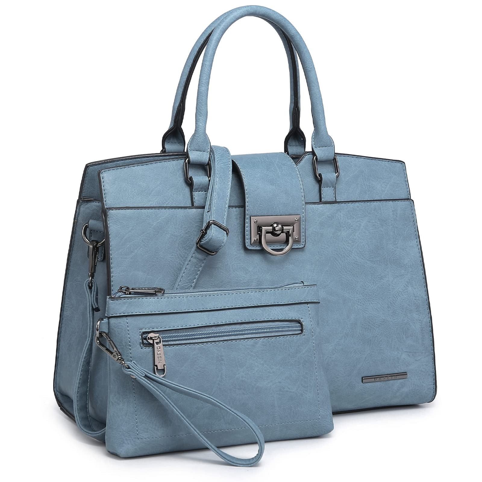 Handbags for Women Purses Monogram Satchel Purse Large Tote Ladies Handbag Shoulder Bags Top Handle Work Bag 2pcs Set