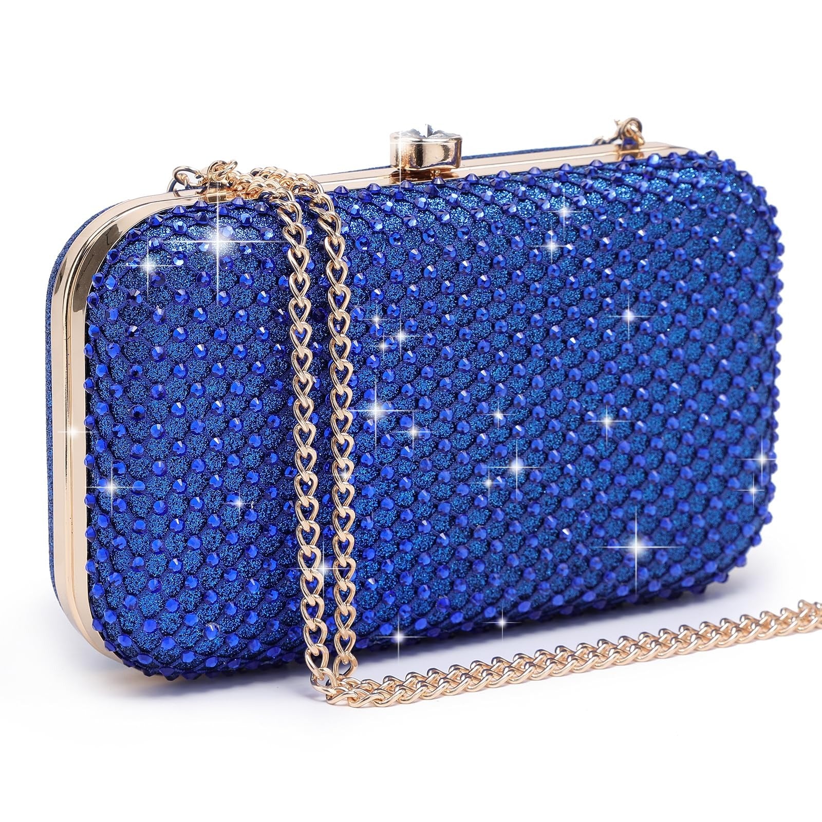 Womens Rhinestone Clutch Purse Sparkling Evening Bag with Crystal Clasp for Formal Prom Party Wedding