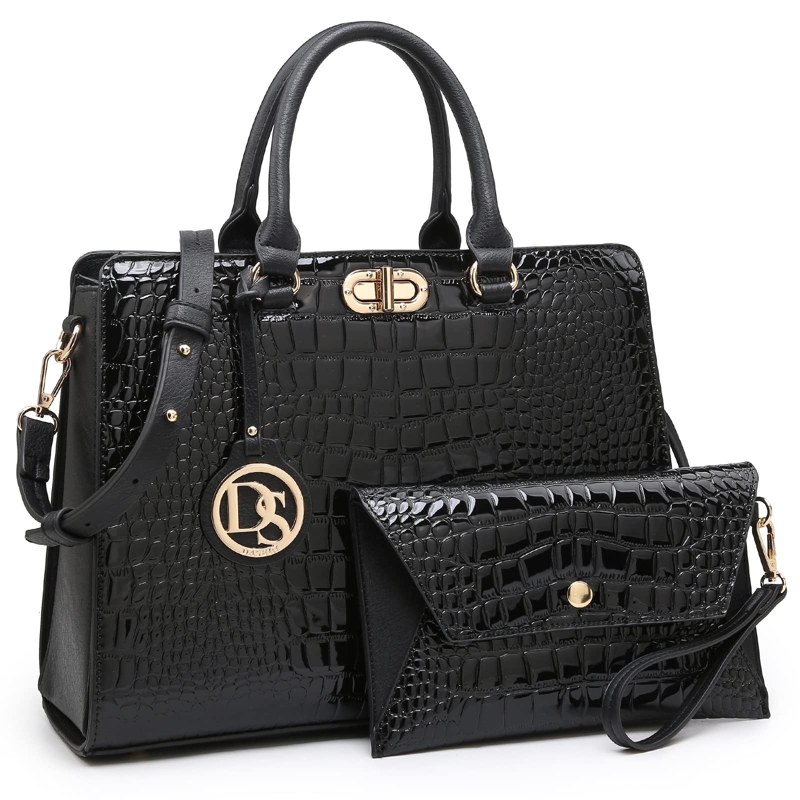 Women Handbags Purses Ladies Work Purse Satchel Tote Top Handle Shoulder Bags with Matching Clutch