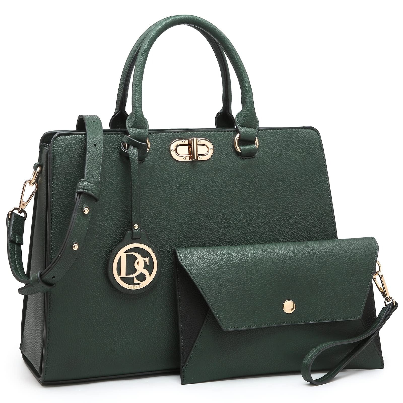 Women Handbags Purses Ladies Work Purse Satchel Tote Top Handle Shoulder Bags with Matching Clutch