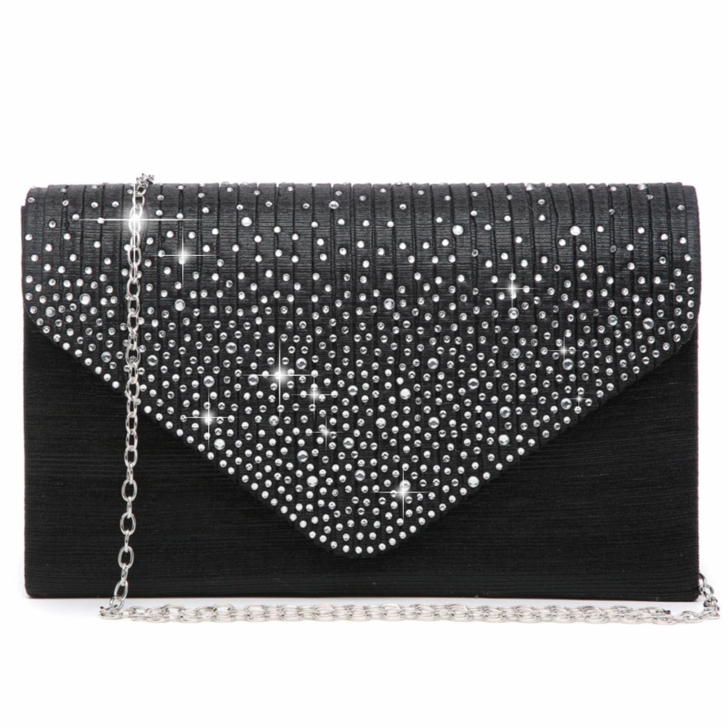 Ladies Frosted Satin Evening Clutch Purse Bag Crossbody Handbags Party Prom Wedding Envelope